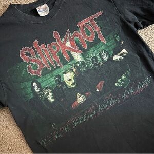 Vintage SLIPKNOT All Hope Is Gone Hanes Y2K Metal Band Black Graphic T Shirt M